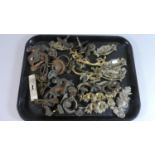 A Tray of Vintage Metal and Brass Furniture Handles and Mounts
