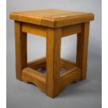 A Modern Square Topped Peg Jointed Wooden Stool, 32cm