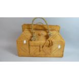 A North African Leather Ladies Handbag with Rope Handles, 40cm Wide