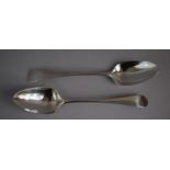 A Pair of Georgian Silver Spoons, London 1795, 129gms, Monogrammed 'W'