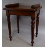 An Early 19th Century Mahogany Hall Bench of Unusual Diminutive Size, the Solid Top with Turned