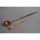 A Small Copper Scoop and a Copper Toddy Ladle with Baleen Handle