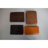 A Collection of Two Vintage Crocodile Skin Wallets and Two Leather Cigar Cases