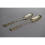 A Pair of Victorian Silver Serving Spoons with Scallop Shell Bowls, London 1865-1866, George W