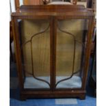 A 1960's Mahogany Display Cabinet with Two Glass Shelves and Raised Gallery, 87cm Wide