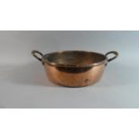A 19th Century Heavy Copper Circular Two Handled Cooking Pan, The Handles Numbered '13' and '15',