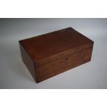 A 19th Century Mahogany Work Box with Inner Removable Tray Containing Cottons, Silks, Lace Bobbins