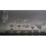 A Collection of Stuart Cut Glass to Include Four Wines, Five Smaller Wines, Two Brandy Balloons, Six
