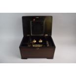 A Late 19th Century Inlaid Mahogany Cased Musical Box Playing Six Airs and with Two Bells. All Teeth