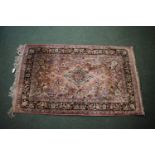 A Hand Made Silk Qum Rug, 125x77cms