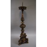 A Late 17th Century/Early 18th Century Continental Silvered Gilt Pricket Candlestick with Typical