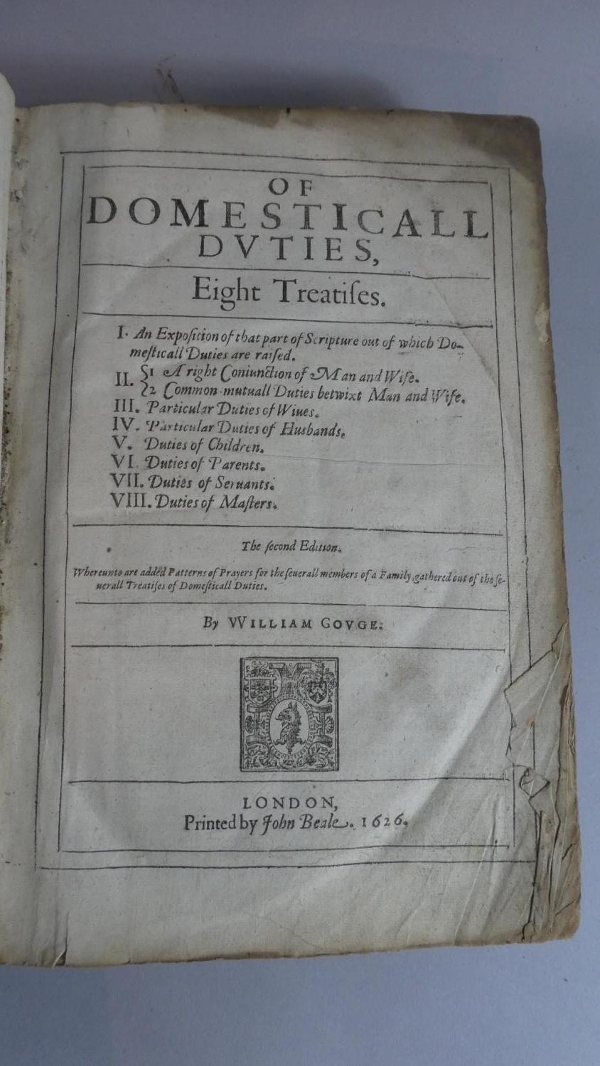 A 17th Century Leather Bound Edition of 'The Workes of William Gouge in Two Volumes: The First - Image 3 of 4