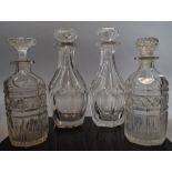 A Collection of Four 19th Century Decanters to Include Two Heavy Cut Mallet Decanters and Two Others