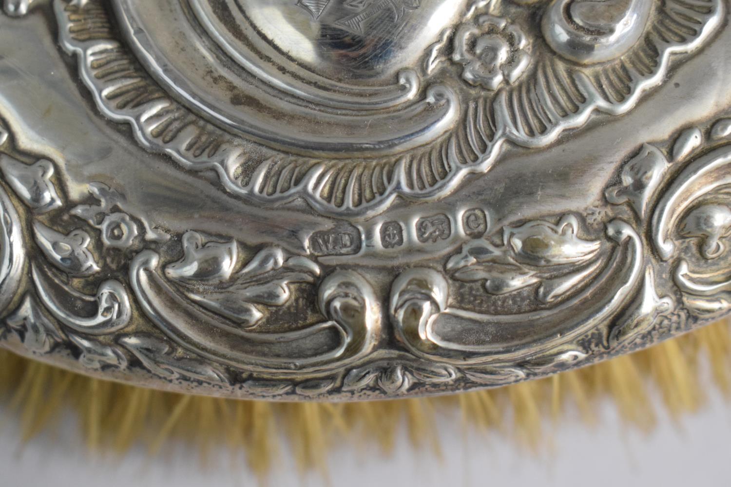 A Collection of Three Silver Mounted Dressing Table Hair Brushes, Birmingham and London Hallmarks - Image 2 of 4