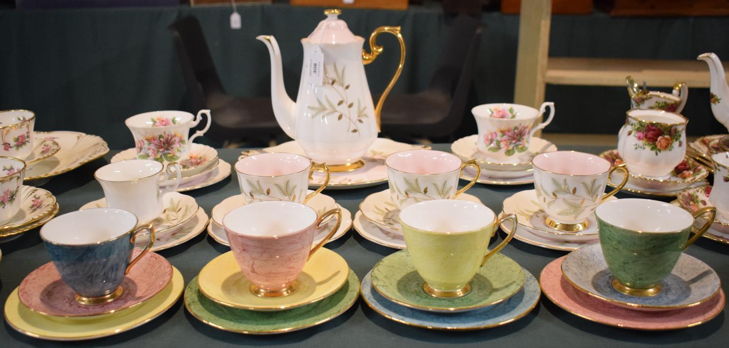 A Collection of Four Royal Albert Gossamer Trios Together with Coffee Pot, Six Saucers and Side - Image 2 of 2