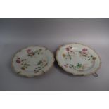 A Graduated Pair of Early 19th Century Tin Glazed Chinese Export Famille Rose Plaques with Wavy Rims