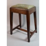 A Late 18th Century George III Walnut Joint Stool with a Tapestry Seat over Square Tapering Legs