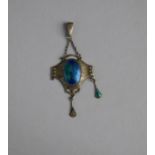 A Charles Horner Arts and Crafts/Art Nouveau Pendant with Blue and Green Enamels (Missing One