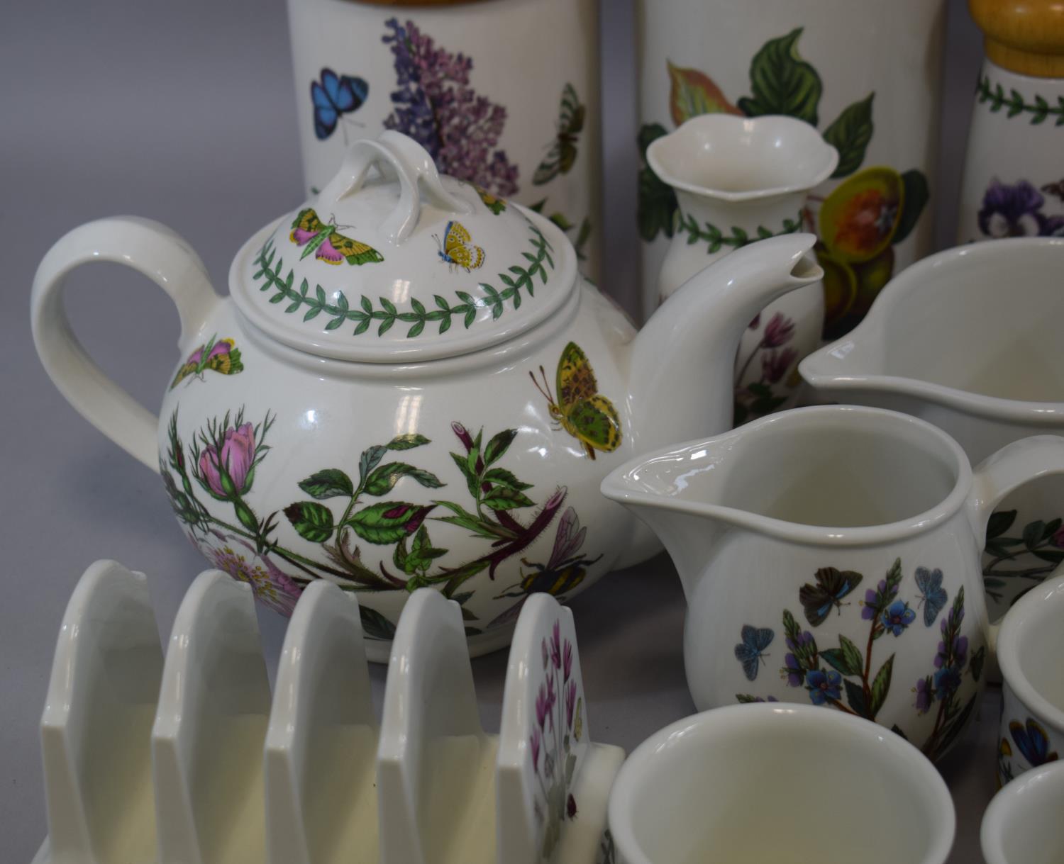 A Collection of Portmeirion to Include 'Botanic Gardens' Teapot, Toast Rack, Salt and Pepper - Image 2 of 4