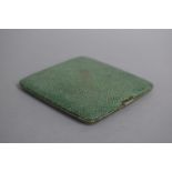 An Edwardian Shagreen Covered Cigarette Case Stamped 'Made in England'