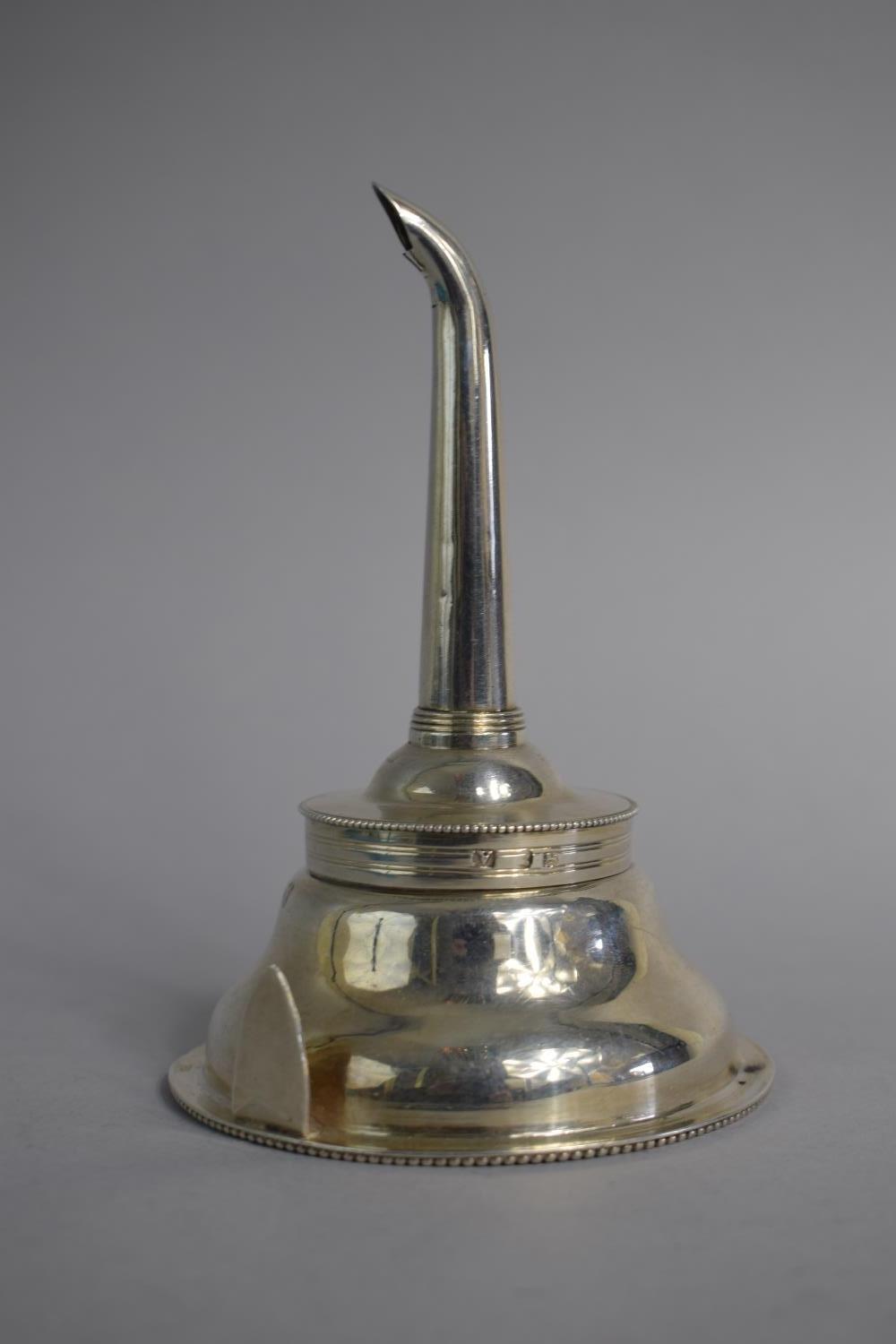 A Georgian Silver Wine Funnel with Heraldic Bulls Head Motif to Bowl, 8.5cm Diameter