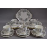 A Collection of Royal Albert 'Silver Maple' Dinner and Teawares to Include Six Dinner Plates,