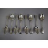 A Set of Eight Victorian Silver Spoons, London 1846. 674gms, Monogrammed M.L.L