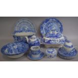 A Collection of Spode Blue and White to Include Spode 'Italian' Planter, Lidded Tureen, Two Bowls,