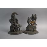 A Pair of Cast Metal Punch and Judy Door Stops, 31cm High