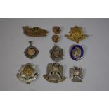 A Collection of Five Military Badges, "With the Kaiser to Hell" Together with Silver Cricket Medal