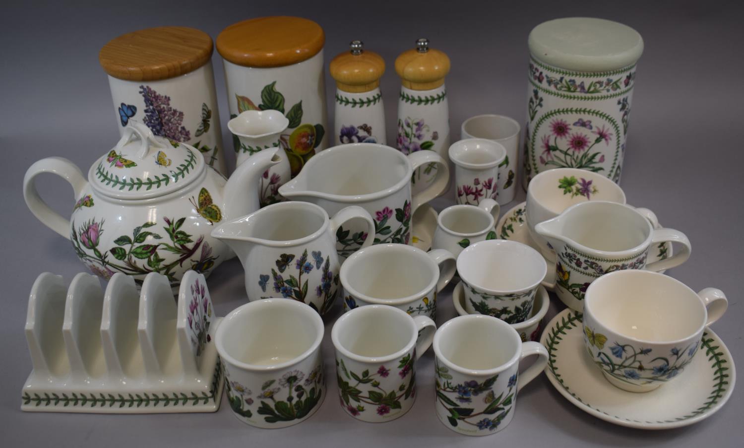 A Collection of Portmeirion to Include 'Botanic Gardens' Teapot, Toast Rack, Salt and Pepper