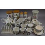 A Collection of Portmeirion to Include 'Botanic Gardens' Teapot, Toast Rack, Salt and Pepper