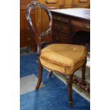 A Late Victorian Balloon Back Walnut Framed Salon Chair