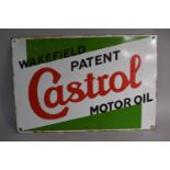 A Good Single Sided Enamel Sign for Wakefield Patent Castrol Motor Oil by Burton of Palmers Green.