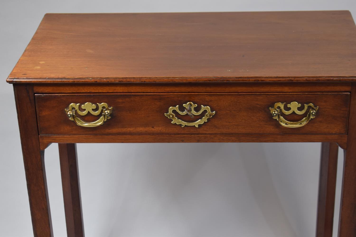A 18th Century George III Mahogany Side Table with a One Piece Solid Top over a Single Drawer with - Image 3 of 3