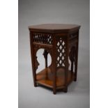 A Late 19th Century Walnut Side Table with an Octagonal Top over Eight Pierced Sides in the Neo-