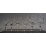 A Collection of Cut Glass Drinking Glasses to Include Six Goblets, Five Wines and Twelve Sherries
