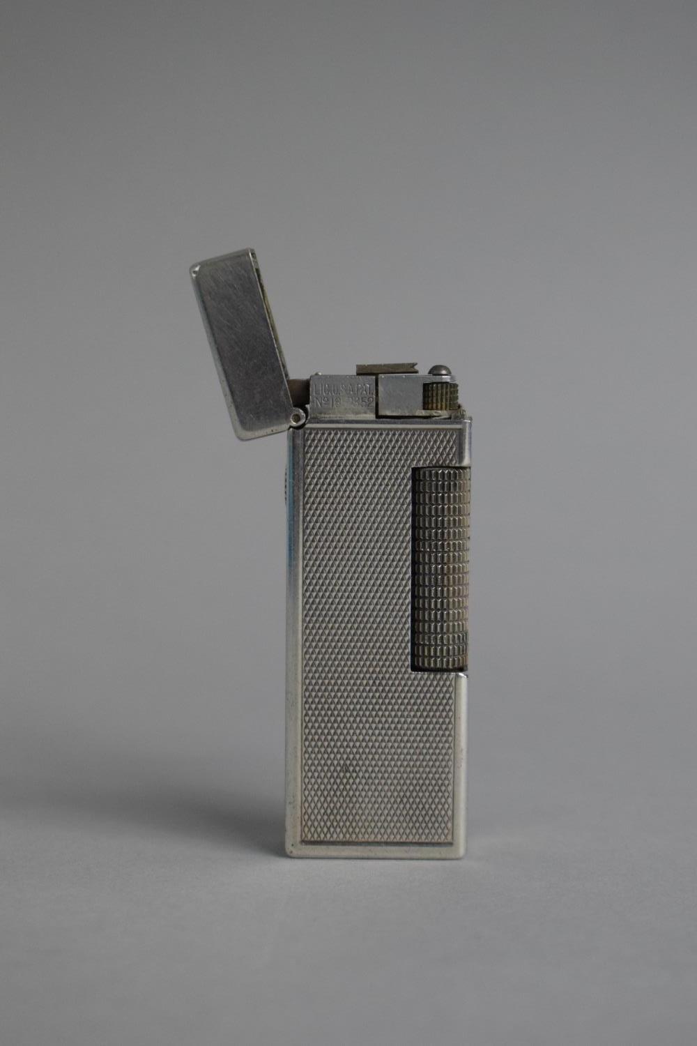 A Vintage Dunhill Silver Plated "Rollagas" Lighter with Engine Turned Decoration (Please Note we are - Image 2 of 4