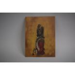An Unframed Painted Brass Panel Depicting Military Officer, 22x16cm