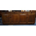 A 1970's Teak Sideboard with Four Drawers Over Cupboard Base, 200cm Wide
