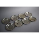 A Collection of Eight Sudanese White Metal Dishes with Engraved Decoration, 10-11cm Diameter