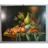 A Mid 20th Century Continental Oil Painting on Canvas in the 17th Century Dutch Still Life Style.