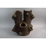 A Victorian Novelty Stoneware Strawberry Planter in the Form of a Tree Trunk, Some Damage and