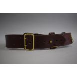 A Vintage Leather Military Sam Browne Belt with Brass Fittings