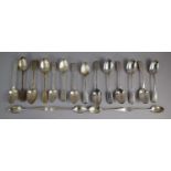 A Collection of Fourteen Victorian Silver Teaspoons and Four Later Examples. 369gms. London,