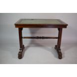 A Regency Rosewood Library Table with Tooled Leather Top. 91x60x74cms