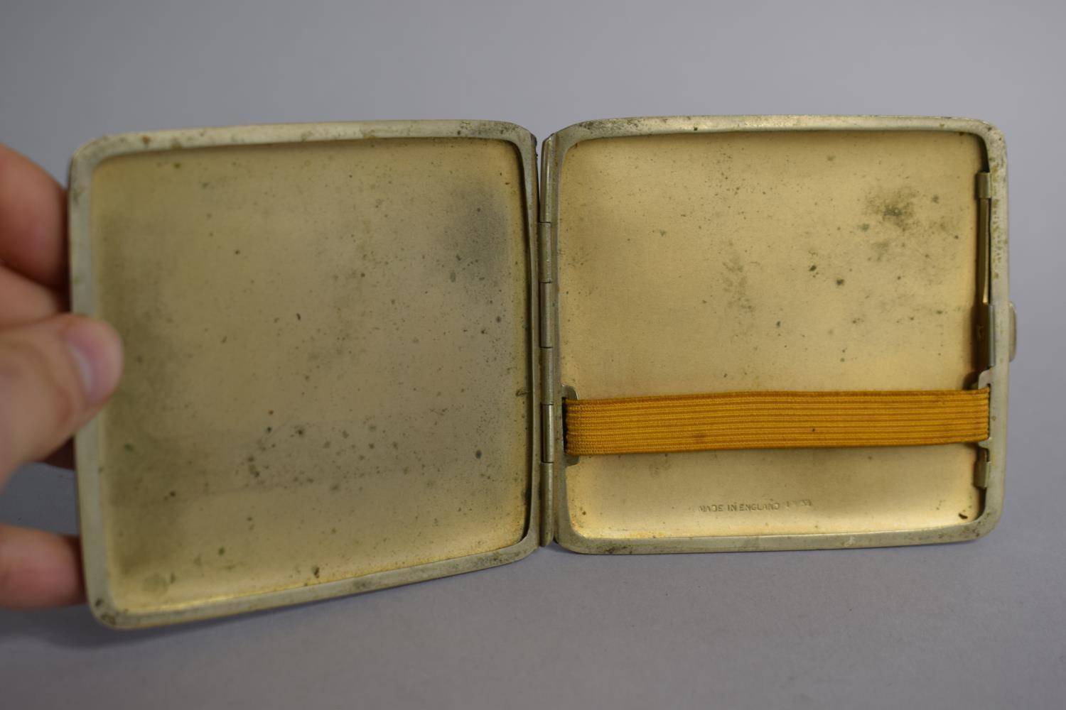 An Edwardian Shagreen Covered Cigarette Case Stamped 'Made in England' - Image 2 of 3