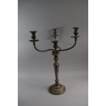 A Large Silver Plated Candelabra, 59cm High