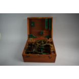 A Mahogany Cased Brass Theodolite by Troughton & Simms Having Telescope Compass, Magnifiers,