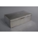 A Silver Cigarette Box with Engine Turned Decoration, 16.5cm Wide, Chester 1946